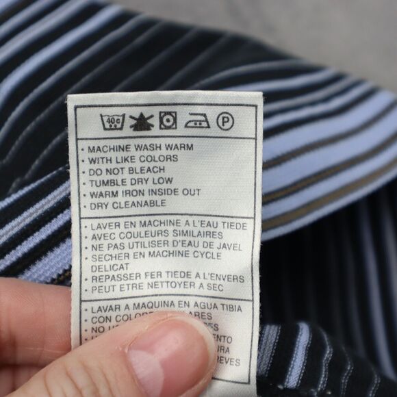 Nike Golf Polo Shirt Mens XL Extra Blue Striped Casual Dri-Fit Golfing Golfer - Picture 9 of 16